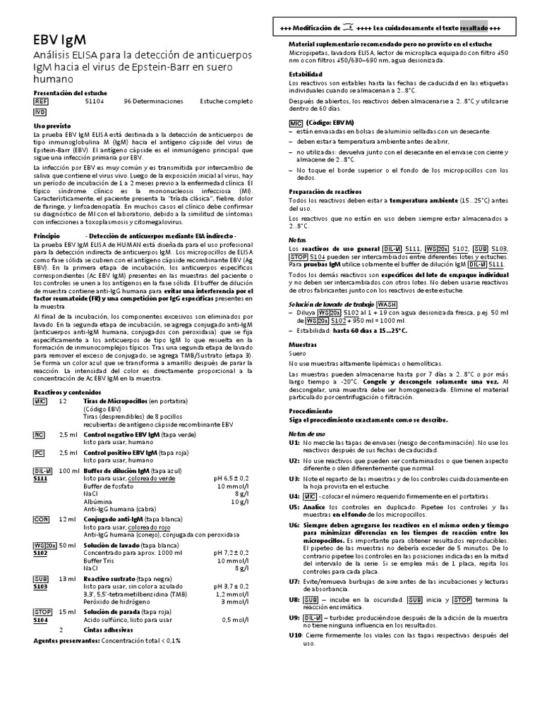Prueba ELISA para Detección de EBV IgM | PDF | Elisa | Anticuerpo
