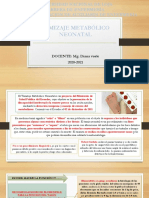 Tamizaje Metabólico Neonatal: DOCENTE: Mg. Diana Vuele 2020-2021