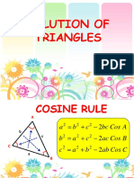 Cosine Rule and Area of Triangles