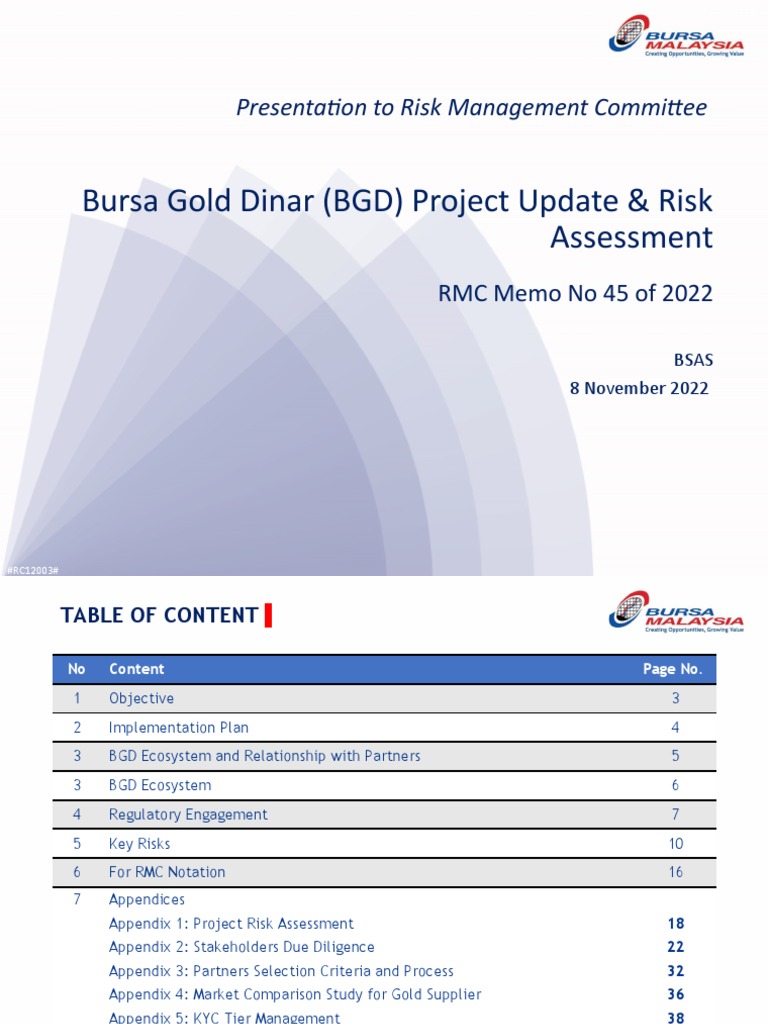RMC-45-2022-PSlides-BGD Project Update and Risk Assessment (P) | PDF ...