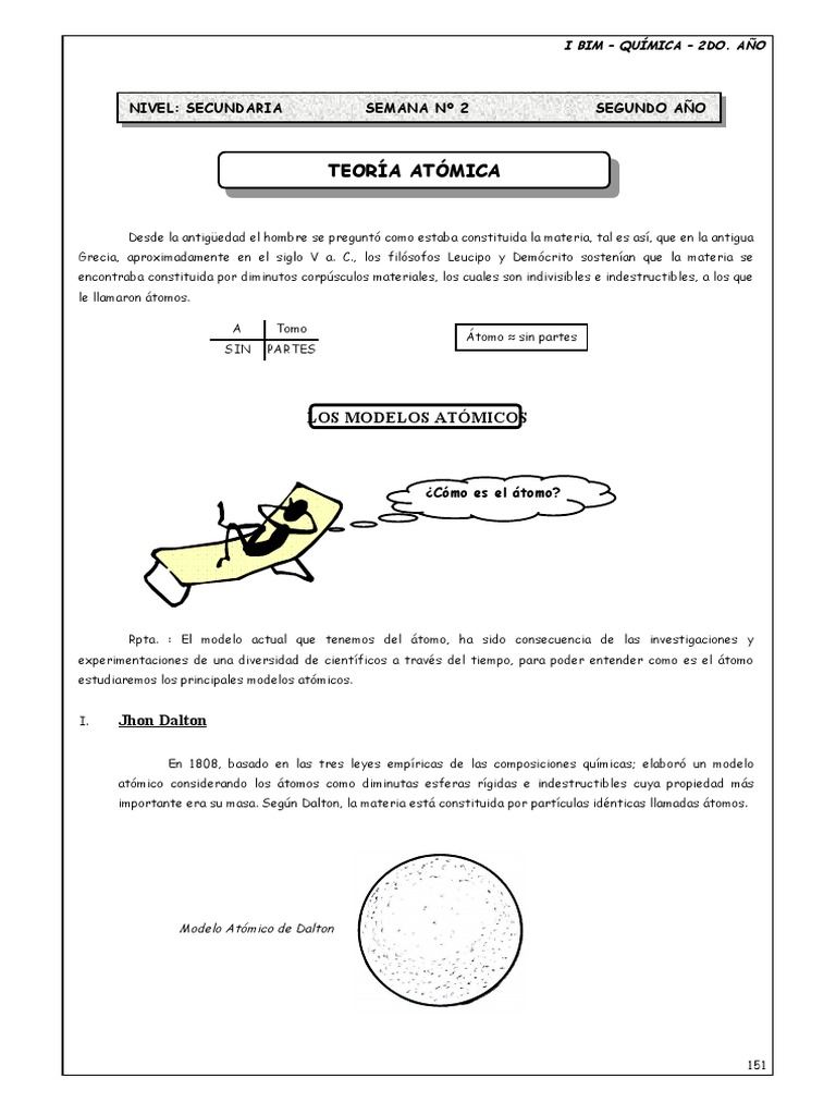 Teoría Atómica Pdf átomos Núcleo Atómico