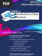 Topic 1 Introduction To Data Structure PDF