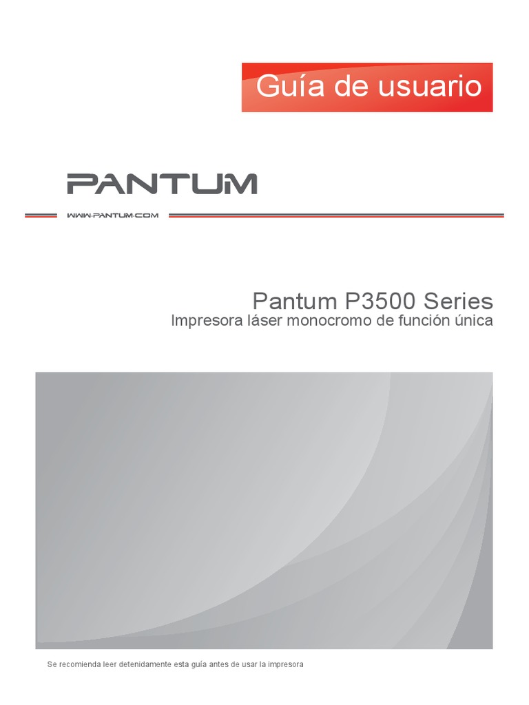 Pantum P3500 Series User Guide - Spanish V1 2 | PDF | Impresora ...