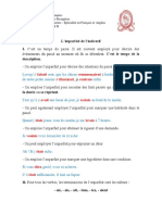 L'imparfait de L'indicatif Français Intensif II