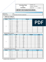 Summary Report For Foundation Design: Calculation Sheet of Foundation