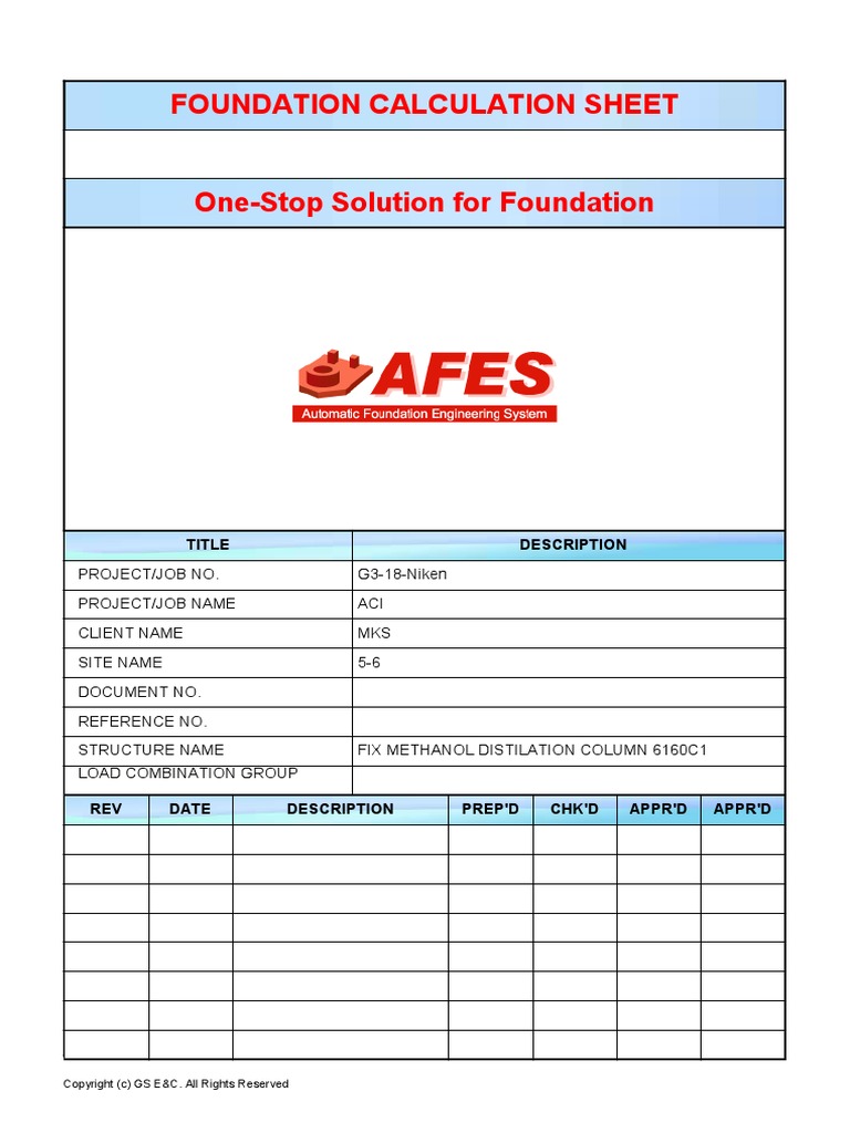 Foundation Calculation Sheet | Download Free PDF | Foundation ...
