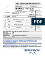 Ningbo Supplier Proforma Invoice for Engine Parts