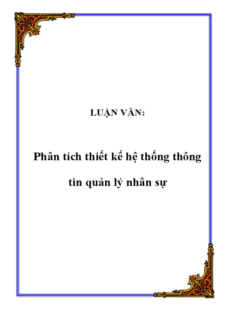 Phan Tich Thiet Ke He Thong Thong Tin Quan Ly Nhan Su849 | PDF