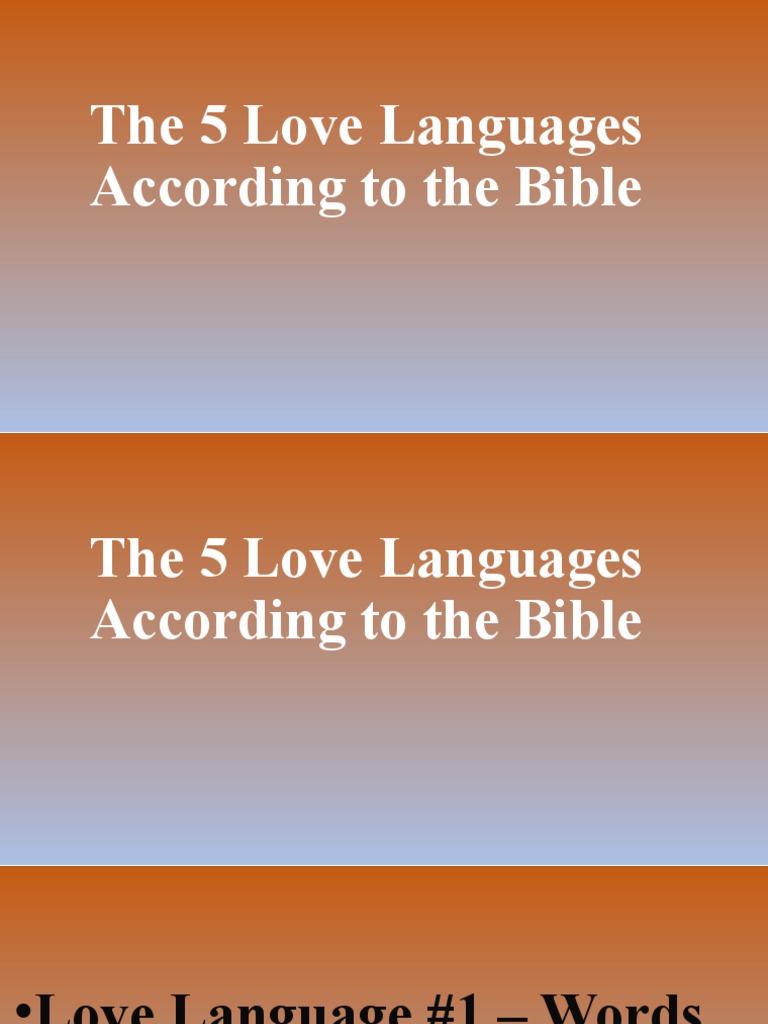 The 5 Love Languages According To The Bible Pdf