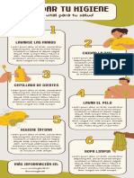 Infografía Del Cuidado de La Higiene para La Salud Ilustrada Amarillo Verde y Marrón