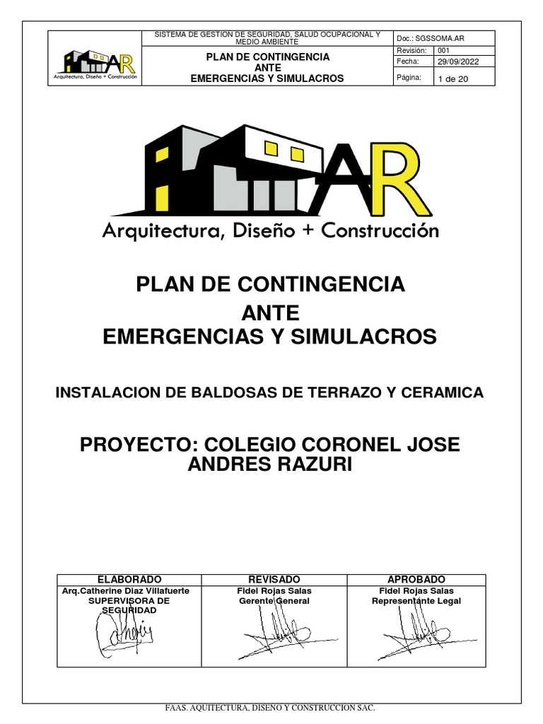 Plan de Contingencia para Emergencias | PDF | Seguridad y salud ...