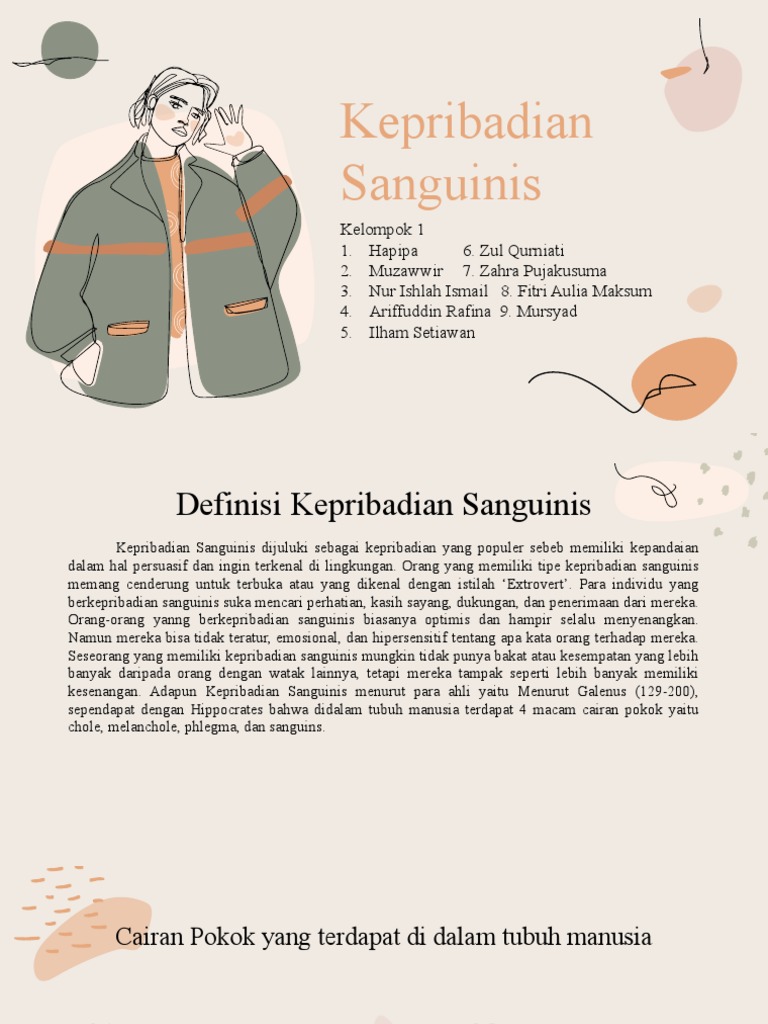 PPT klp 1 KEPRIBADIAN SANGUINIS | PDF