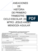 Yedi Planeaciones Historia Primero Ii Trimestre 2022-2023