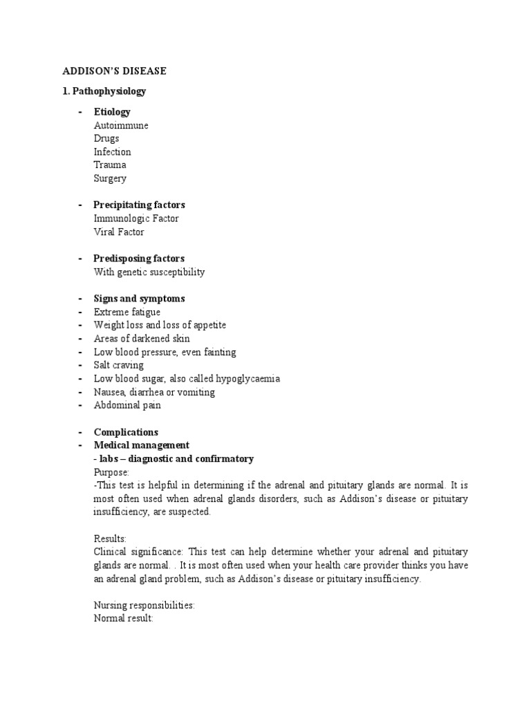 Addison's Disease File PDF Heart Adrenal Gland
