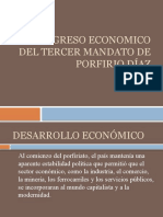 Progreso Economico Del Tercer Mandato de Porfirio Díaz