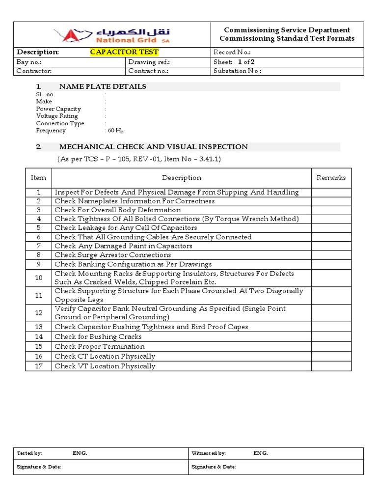 Capacitor Test Pdf Capacitor Insulator Electricity