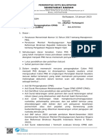 Surat Pengusulan Pengangkatan CPNS TMT 1 Maret 2022 Menjadi PNS
