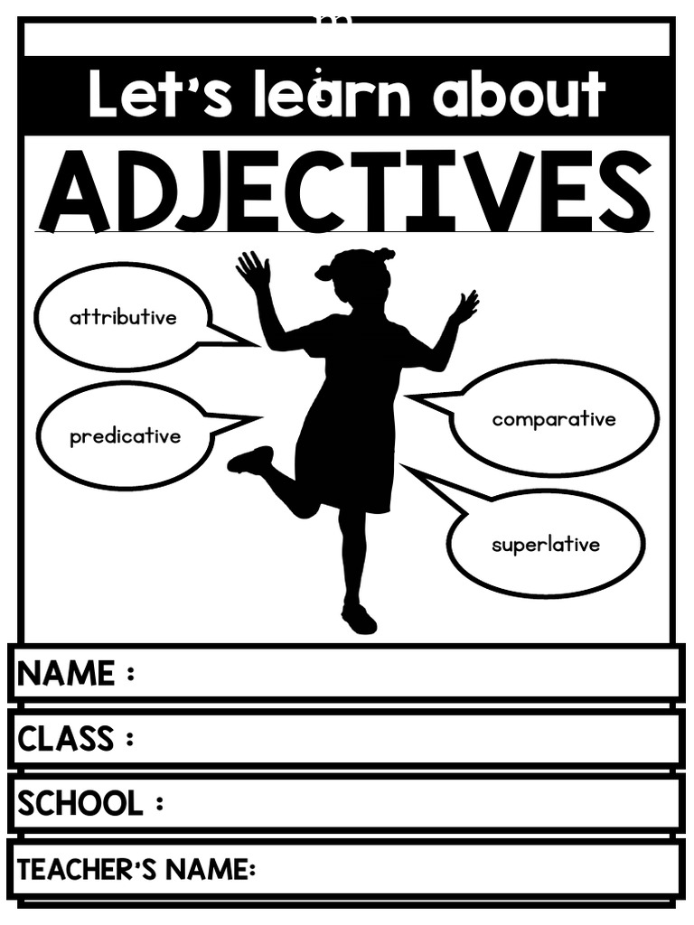 Lets learn about adjectives pdf adjective linguistics
