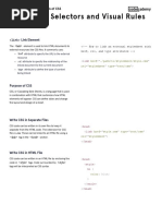 Fundamentals of CSS - Learn CSS - Selectors and Visual Rules Cheatsheet - Codecademy PDF