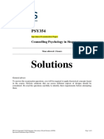 PSY354 Specimen Exam Paper Solutions