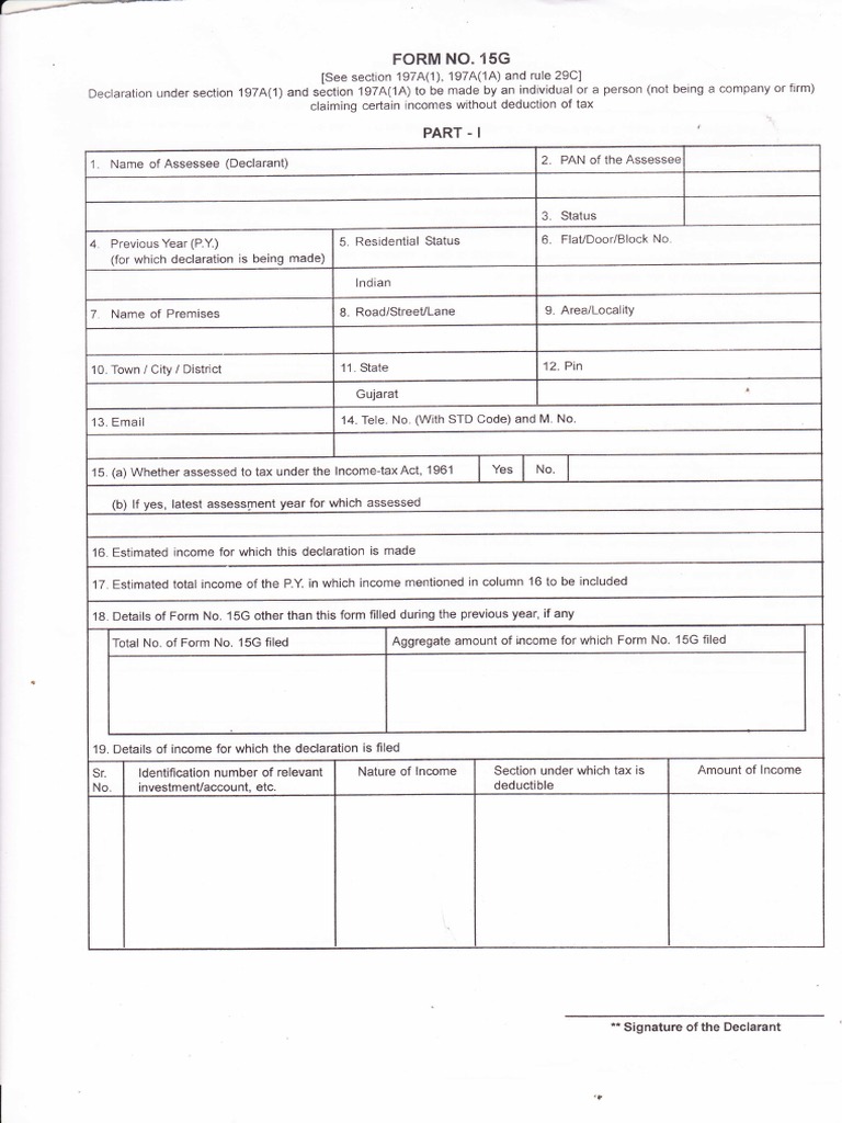 Form 15g pdf pdf money government