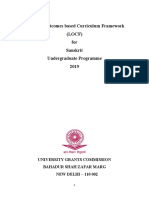 Learning Outcomes Based Curriculum Framework (LOCF) For Sanskrit Undergraduate Programme 2019