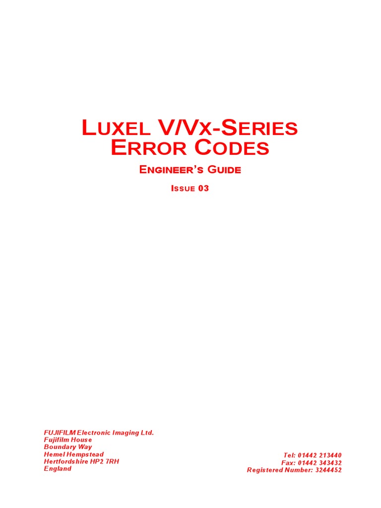 Luxel V/VX-Series Error Code Guide | PDF | Hard Disk Drive | Debugging