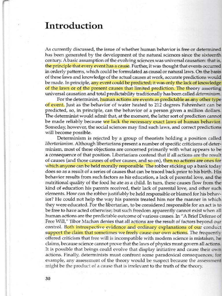 Free Will and Determinism Notes | PDF
