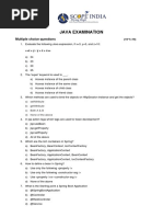 Java Examination: Multiple Choice Questions