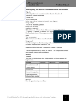 Rates of Reaction Lesson 2: 12.2 Concentration and Reaction Rate Worksheet 12.2.1