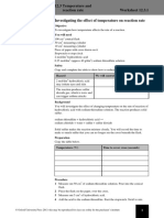 Rates of Reaction Lesson 3: 12.3 Temperature and Reaction Rate Worksheet 12.3.1