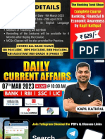 7th March 2023 Current Affairs by Kapil Kathpal PDF