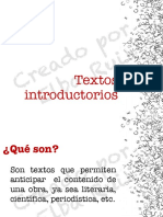 Textos introductorios: Dedicatoria, Advertencia, Presentación e Introducción