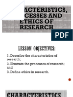 Characteristics, Processes and Ethics in Reseacrh