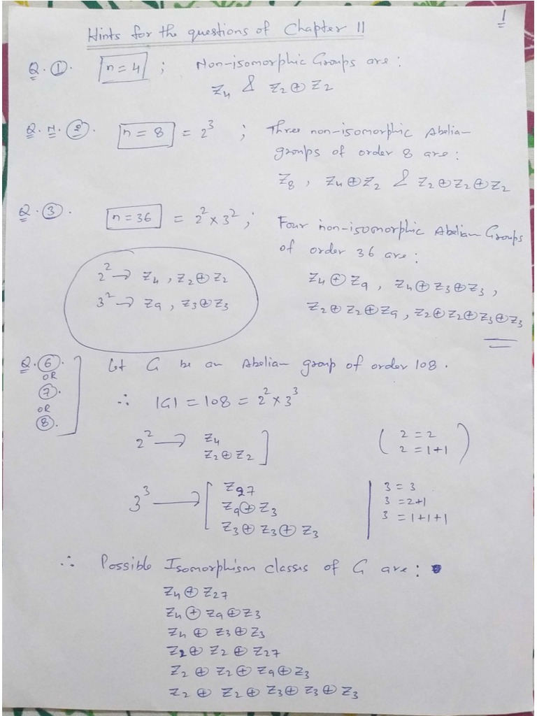 Fundamental Theorem Of Finite Abelian Groups