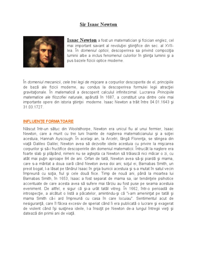 Sir Isaac Newton | PDF