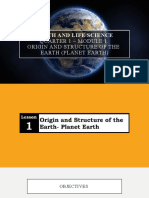 Module 1 Origin and Structure of The Earth Planet Earth