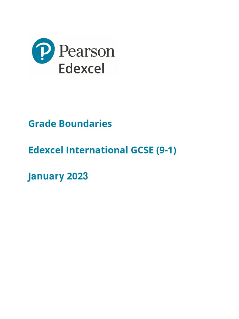 EDEXCEL IGCSE JANUARY 2023 GRADE BOUNDARIES visual data 3