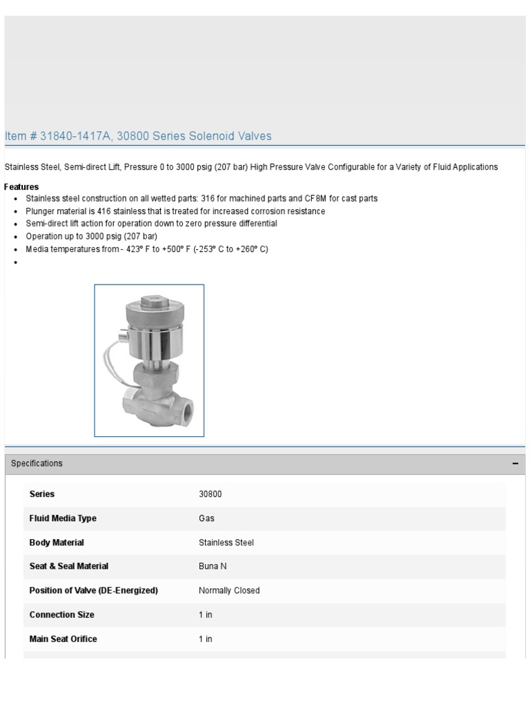 Atkomatic 31840-1417A Valvula Solenoide 1 BSP 2 Vias 700 Psi Ficha ...