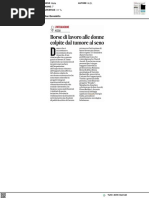 Borse di studio alle donne colpite da tumore al seno - Il Corriere Adriatico del 24 marzo 2023