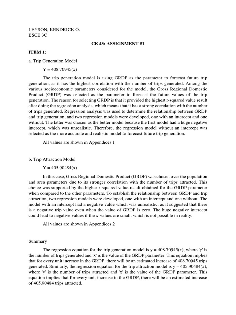 GRDP-Based Trip Generation Models | PDF | Coefficient Of Determination ...