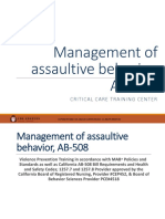 Management of Assaultive Behaivor- Manejo del Comportamiento Agresivo