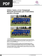 Calcio Universitario, per il CUS Urbino esordio a Perugia - Vivere Marche.it, 24 marzo 2023