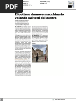 Elicottero rimuove macchinario volando sui tetti del centro - Il Resto del Carlino del 25 marzo 2023