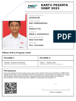 Kartu Peserta SNBP 2023: 423023169 Diky Herdiansyah 0058157701 SMKN 1 Gorontalo Kota Gorontalo Prov. Gorontalo