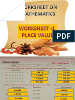 Worksheet - Place Value - Answer Key