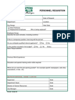 Requisition Personnel Form Example PDF
