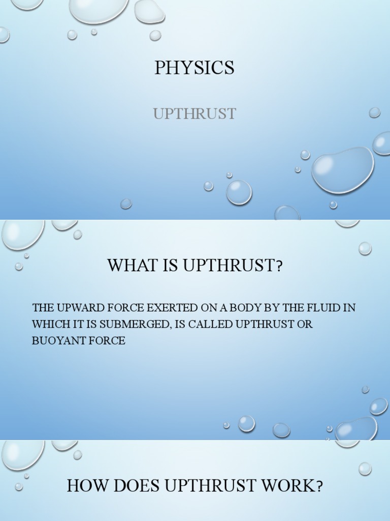 Upthrust Explained PDF Buoyancy Weight