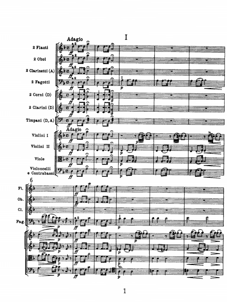 Haydn 104 1st Movement Score With Bar Numbers | PDF