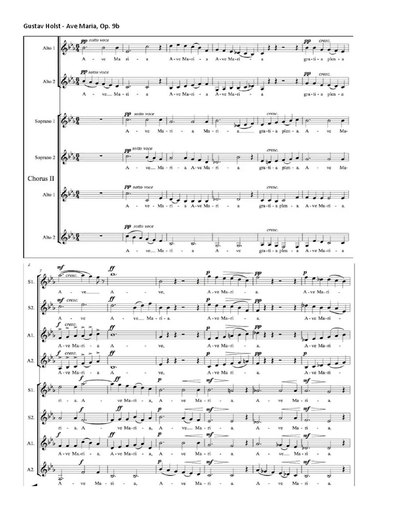 Gustav Holst Ave Maria PDF